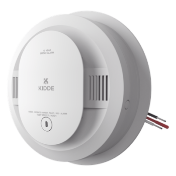 Detector de humo fotoeléctrico alámbrico 120 V CA con batería sellada de 10 años, interconexión hasta 24 dispositivos, paquete de 6