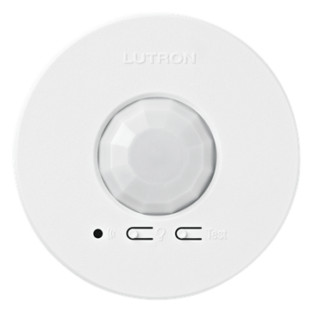 Sensor de ocupación y vacancia inalámbrico de techo, PIR 360°, cobertura de 30.2 a 62.4 m², a batería, compatible con RadioRA 2, RA2 Select, RadioRA 3 y Vive