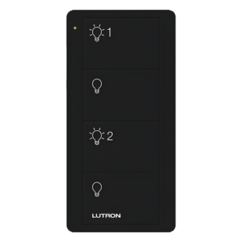 Control Pico inalámbrico de 4 botones color negro para encender y apagar 2 grupos de luces, compatible con Caseta Wireless, RA2 Select, RadioRA 2 y HomeWorks QS