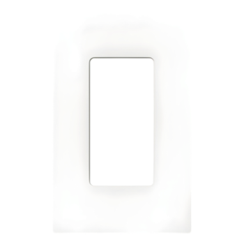 Placa de pared sin tornillos visibles de 1 espacio (1 gang), acabado satinado color Snow, para atenuadores y controles Lutron de apertura estilo designer
