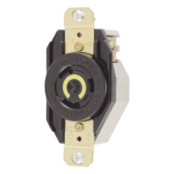 Receptáculo Industrial de Media Vuelta / 20 A / 125 V CA / 2 Polos 3 Hilos / NEMA L5-20R / 3.28" x 1.70" x 1.31" (83.3 x 43.2 x 33.3 mm)