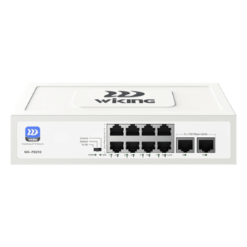 Switch PoE No Administrable / 8 Puertos 10/100 Mbps PoE / 2 Puertos Uplink 10/100 Mbps / Presupuesto PoE 76 W / Alcance PoE 250 m (820.2 ft)