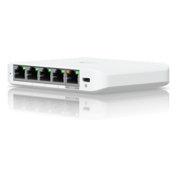 Switch administrable / 5 puertos 2.5G / PoE o USB-C / 25 Gbps / Compacto 4.6 x 3.5 x 0.8'