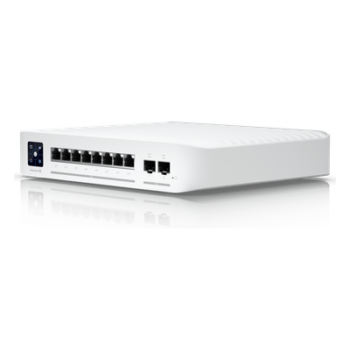 Switch Capa 3 / 8 Puertos 2.5G PoE+ / 2 Puertos SFP+ 10G / 120W PoE / Pantalla LCM 1.3" / 40 Gbps