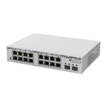 Switch Gigabit Ethernet / 16 Puertos RJ45 / 2 Puertos SFP+ 10G / Montaje Rack 1U / Refrigeración Pasiva / Consumo 13W