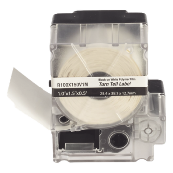 Casete de 100 Etiquetas Autolaminadas Turn-Tell, con Rotación para Mejor Visibilidad, para Cables de Redes de Cobre o Fibra Óptica, de 5.5 a 7.1 mm (0.22 a 0.28 pulgadas) de Diámetro