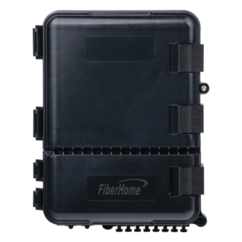 Caja de Distribución de Fibra Óptica / 24 Empalmes / 8 Acopladores SC/APC Simplex / IP55 Exterior / Montaje en Poste