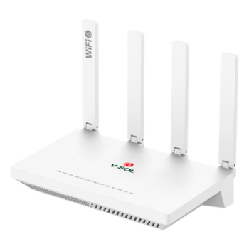 ONU xPON Wi-Fi 6 AX1500 / 4 Puertos Gigabit / Puerto PON SC/UPC / 4 Antenas 5 dBi / 18W / 10.2 × 6.2 × 1.8 in