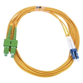 Jumper de Fibra Óptica / Monomodo 9/125 / LC/UPC-SC/APC / Dúplex / 2.0 mm PVC / 3 m (9.84 ft) / Amarillo