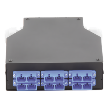 Distribuidor de Fibra Óptica / Riel DIN / 6 Acopladores SC/UPC Dúplex Monomodo / Charola 24 Fusiones / IP67 / 4x12.6x14.2 cm