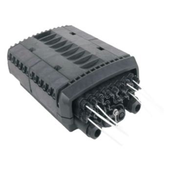 Caja de Distribución de Fibra Óptica / 24 Empalmes / 16 Puertos SC/APC / IP68 / IK10 / Splitter 1x8 Incluido / Entierro Directo