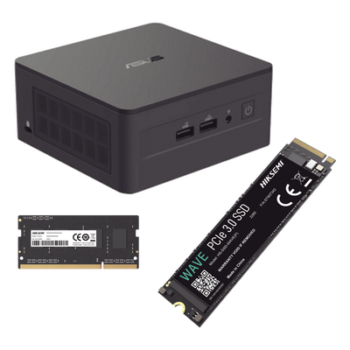 Kit Mini PC Barebone / Core i5-1340P 13 Gen / 16 GB DDR4 / 512 GB NVMe SSD / WiFi 6 / 2.5 GbE / 4 Monitores