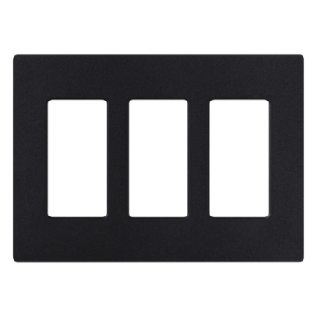 Placa de Pared / 3 Espacios / Diseño Screwless / Apertura Designer / Acabado Satinado Midnight / 16.7 cm (6.6 in) x 11.9 cm (4.7 in)