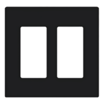 Placa de Pared / 2 Espacios / Diseño sin Tornillos / Perfil Delgado 7.6 mm / Acabado Negro Brillante