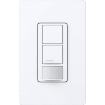 Apagador con Sensor de Ocupación PIR / Doble Circuito Independiente / 6 A 120-277 V / Ventilador 4.4 A 120 V / XCT 180° 81 m² (871.9 ft²) / Unipolar