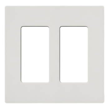 Placa de Pared 2 Espacios / Diseño Screwless / Perfil 7.6 mm / Acabado Snow Satinado / Compatible Lutron Maestro, Diva, Pico
