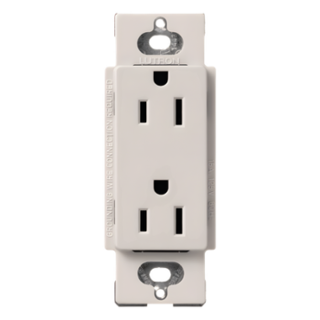 Contacto Dúplex Decorativo / 15 A / 125 V / Diseño Sin Tornillos Visibles / Acabado Biscuit / Compatible Línea Claro