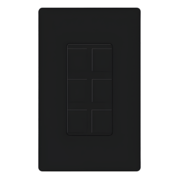 Marco de Pared Modular / 6 Puertos / Snap-In / 1 Espacio / Acepta RJ45, Coaxial, BNC y Fibra / Color Negro Brillante