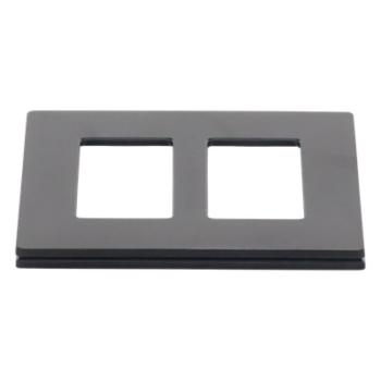 Placa de Pared / 2 Espacios / Diseño sin Tornillos Visibles / Acabado Satinado Midnight / Compatible Atenuadores y Controles Lutron