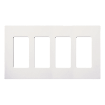 Placa de Pared / 4 Espacios / Sin Tornillos / Acabado Satinado Snow / Apertura Designer / 213 mm (8.4 in) Ancho