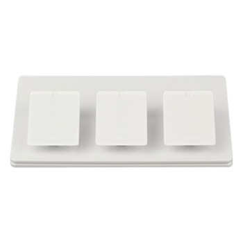 Pedestal de Mesa Triple / Base 117 mm (4.59 in) / Acabado Brillante Blanco / Sin Cableado / Compatible con Controles Pico