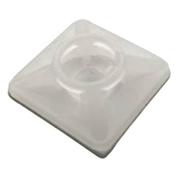 Base Autoadherible para Cinchos Práctica y Eficiente para la Organización y Fijación de Cables, Fabricada en Nylon Resistente y de Color Natural con una Medida de 19x19 mm, Paquete con 100 Piezas (4210-00001)