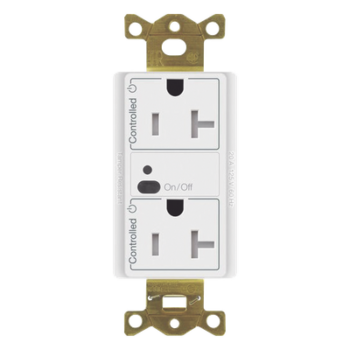 Receptáculo Inalámbrico Dúplex / 20 A / Ambos Contactos Controlados / RF 18 m (59.1 ft) / Clear Connect / 1 HP / Tamper Resistant