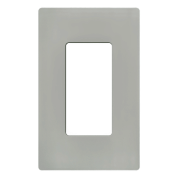 Placa de Pared Decorativa / 1 Espacio / Diseño sin Tornillos Visibles / Perfil 7.6 mm / Acabado Brillante Gris