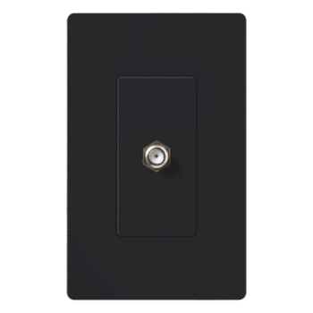 Salida de Pared Coaxial / Conector Tipo F 75 Ω / Apertura Designer / Sin Derating / Acabado Satinado Midnight