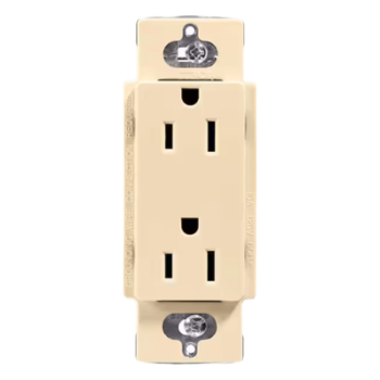 Receptáculo Dúplex / 15 A / 125 V / NEMA 5-15R / Sin Placa / Color Marfil