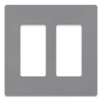 Placa de Pared / 2 Espacios / Apertura Designer / Acabado Brillante / Color Gris / Perfil 7.6 mm