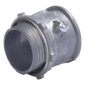 Conector 2" (52mm) pared delgada con tornillo galvanizado etiqueta verde