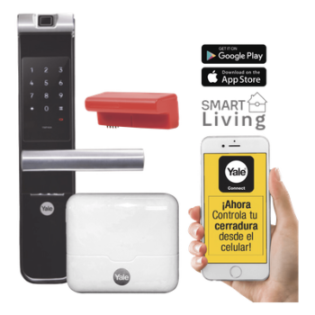 Kit Cerradura Electrónica Inteligente / Biometría y Código PIN / Control Remoto por Smartphone / Wi-Fi / 200 Usuarios / Puertas 35-90 mm
