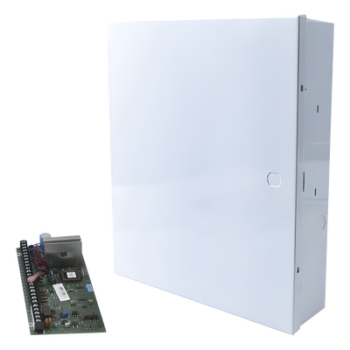 Panel de intrusión / 8 zonas cableadas expandible a 48 / 3 particiones / Compatible serie inalámbrica 5800 / Con gabinete