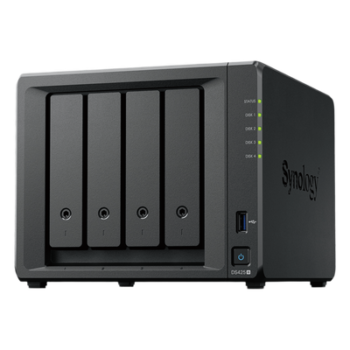 NAS 4 Bahías / Intel Celeron J4125 2.7 GHz / 2 GB DDR4 Expandible / 2.5GbE + 1GbE / 2 Ranuras M.2 NVMe / Hasta 80 TB