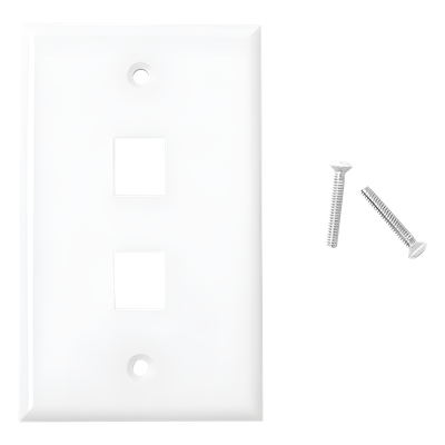Placa de Pared / 2 Puertos Keystone / Montaje Vertical / UL 94V-0 / 70 x 115 mm (2.75 x 4.52 in)