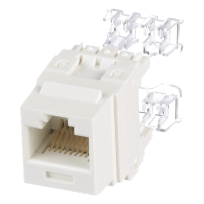 Jack Keystone / Cat 6 Clase E / Terminación 110 / RJ45 / 1 Puerto / Blanco Mate