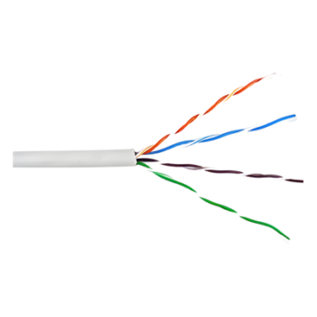 Bobina de Cable UTP Cat6 / 305 m (1000 pies) / Cobre Sólido 23 AWG / Riser CMR / Blanco / 400 MHz / UL, RoHS