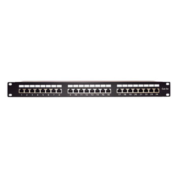 Panel de Parcheo / 24 Puertos / Cat5e STP Blindado / Rack 19" / 0.48 m
