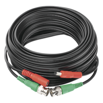 Cable Coaxial Siames / BNC RG59 + Alimentación / 10 Metros (32.81 Pies) / 100% Cobre / 4K / Interior y Exterior