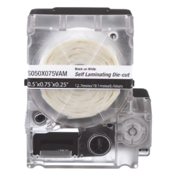 Casete de 200 Etiquetas Autolaminadas de 25.4 x 38.1 mm (1 x 1.5 Pulgadas), para Cables de 3.1 a 7 mm (0.12 a 0.28 Pulgadas) de Diámetro, Área de Impresión Color Blanco