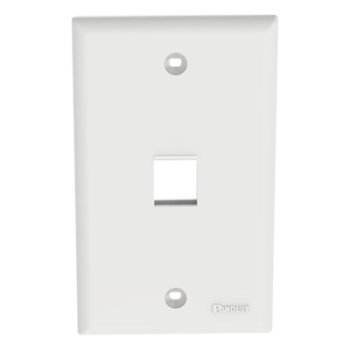 Placa de Pared Vertical / Estilo Plano / 1 Puerto Keystone / ABS / 69.8 x 114.3 mm / 2.75 x 4.5 pulg. / Blanco