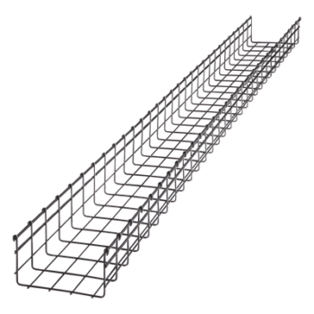 Charola tipo malla / 105 mm peralte / 200 mm ancho / 3 m tramo / 334 cables Cat6 / Electro zinc