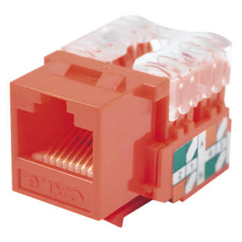 Módulo Jack Keystone / Cat6 / Terminación 110 / UTP / Color Rojo / 1 Puerto