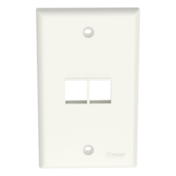 Placa de Pared Vertical / 2 Puertos Keystone / Diseño Plano / 69.8 x 114.3 mm / Blanco Mate