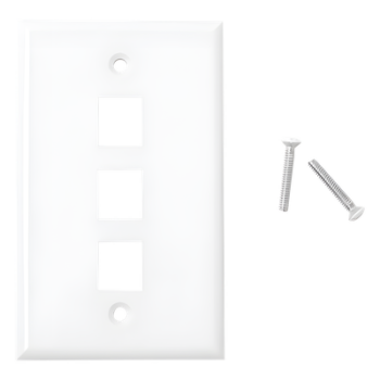 Placa de Pared / 3 Puertos Keystone / Vertical / Termoplástico UL94V-0 / 2.75'x4.52'