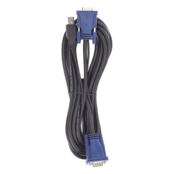 Cable USB KVM / VGA Coaxial Blindado / 5 m (16.40 pies) / Calibre 28 / Núcleos de Ferrita