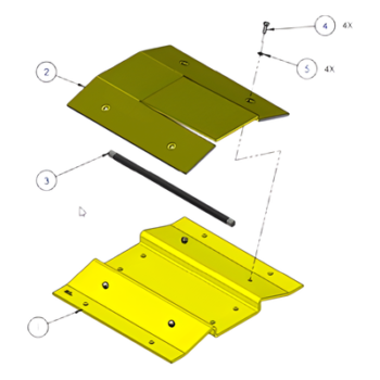 Espaciador para Kits de Picos / 31" w x 3" h x 12.25" d (787 x 76 x 311 mm) / Acero Galvanizado / Cinta Reflectante / Compatible con Barreras 1603-180 y 1603-380