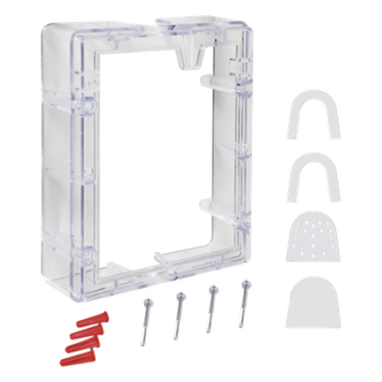 Espaciador de conducto con marco / Transparente / Añade 2 pulgadas (50.8 mm) de profundidad / Conductos rígidos 1/2' o 3/4' / Uso interior