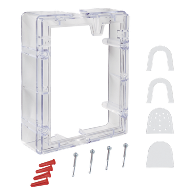 Espaciador de conducto con marco / Transparente / Añade 2 pulgadas (50.8 mm) de profundidad / Conductos rígidos 1/2' o 3/4' / Uso interior